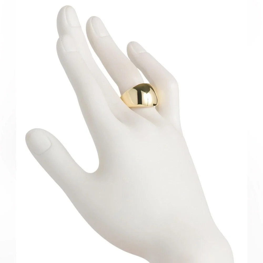 Gorjana New Size 6 Ring 18k Gold Plated Brass‎ Lou Helium Statement Modern Style